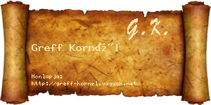 Greff Kornél névjegykártya